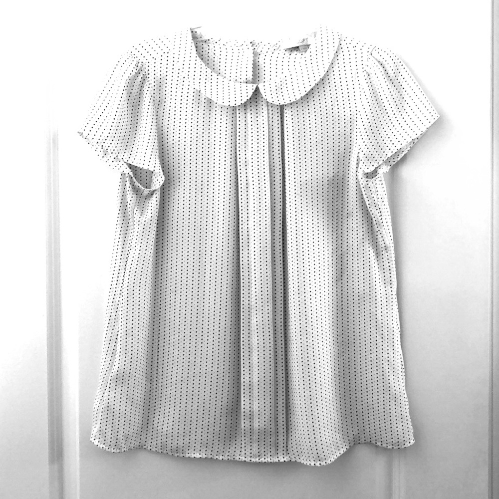 Loft Polka Dot Blouse with Peter Pan Collar